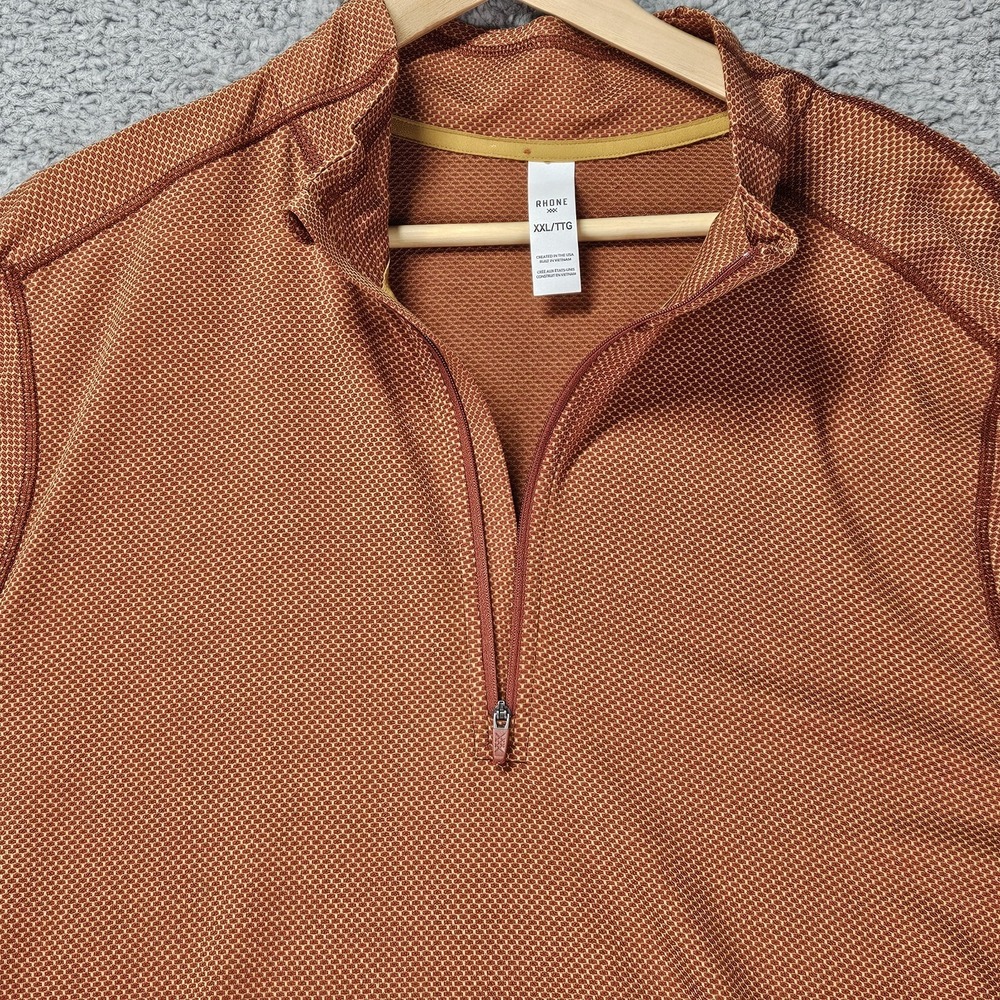 Rhone Glacier 1/4 Zip Pullover Brandy Red Mesh Long Sleeve XXL NWT $118 - Picture 4 of 11